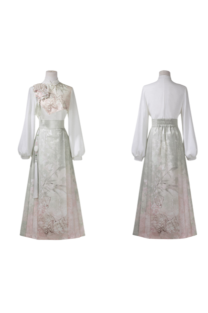 Retro china top + long skirt