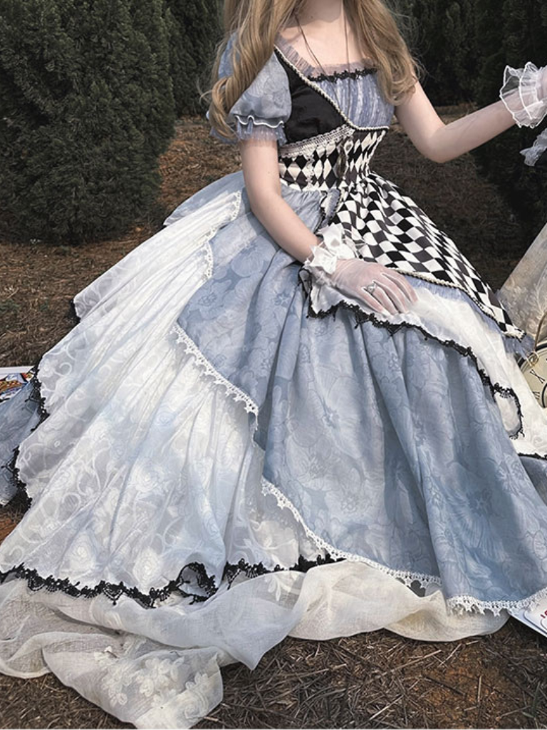 [May 20, 2012 reservation deadline] Alice in Wonderland Asymmetrical Check Dress