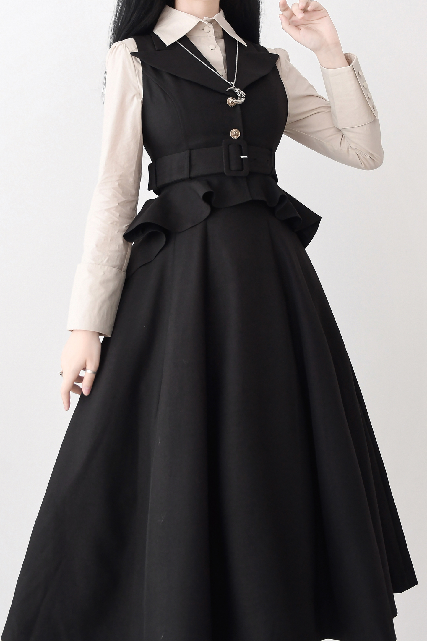 Umbrella Vintage Style Trailing Vest + Long Skirt + Short Skirt