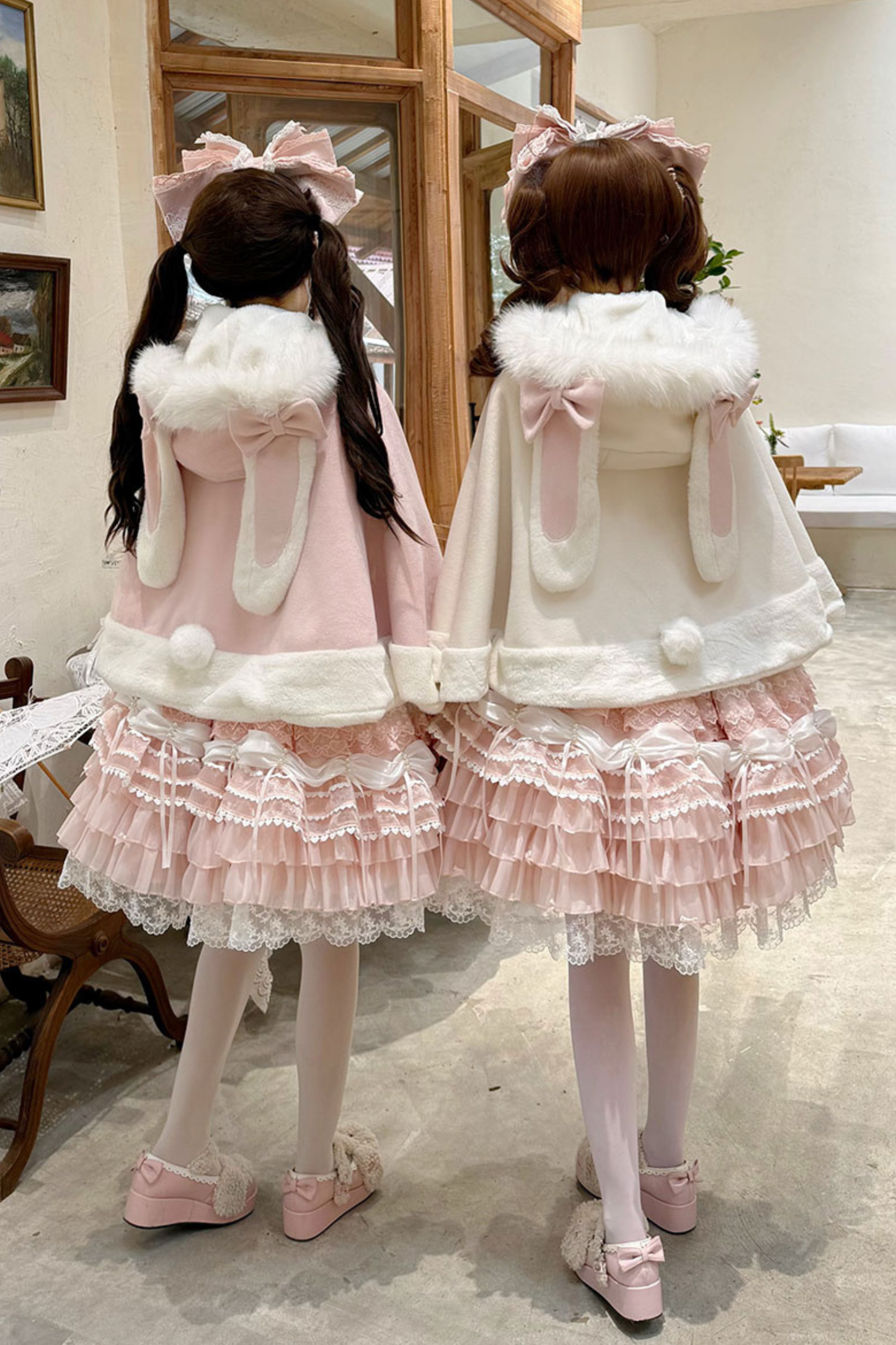 ファーバニーフードマント