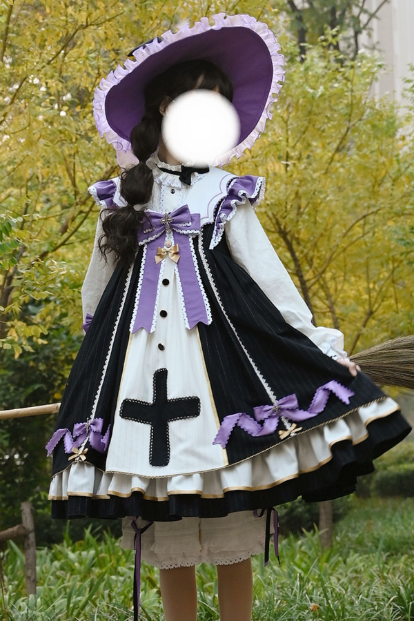 Magic doll feel-gothic skirt + magic hat + pumpkin pants + doll shirt