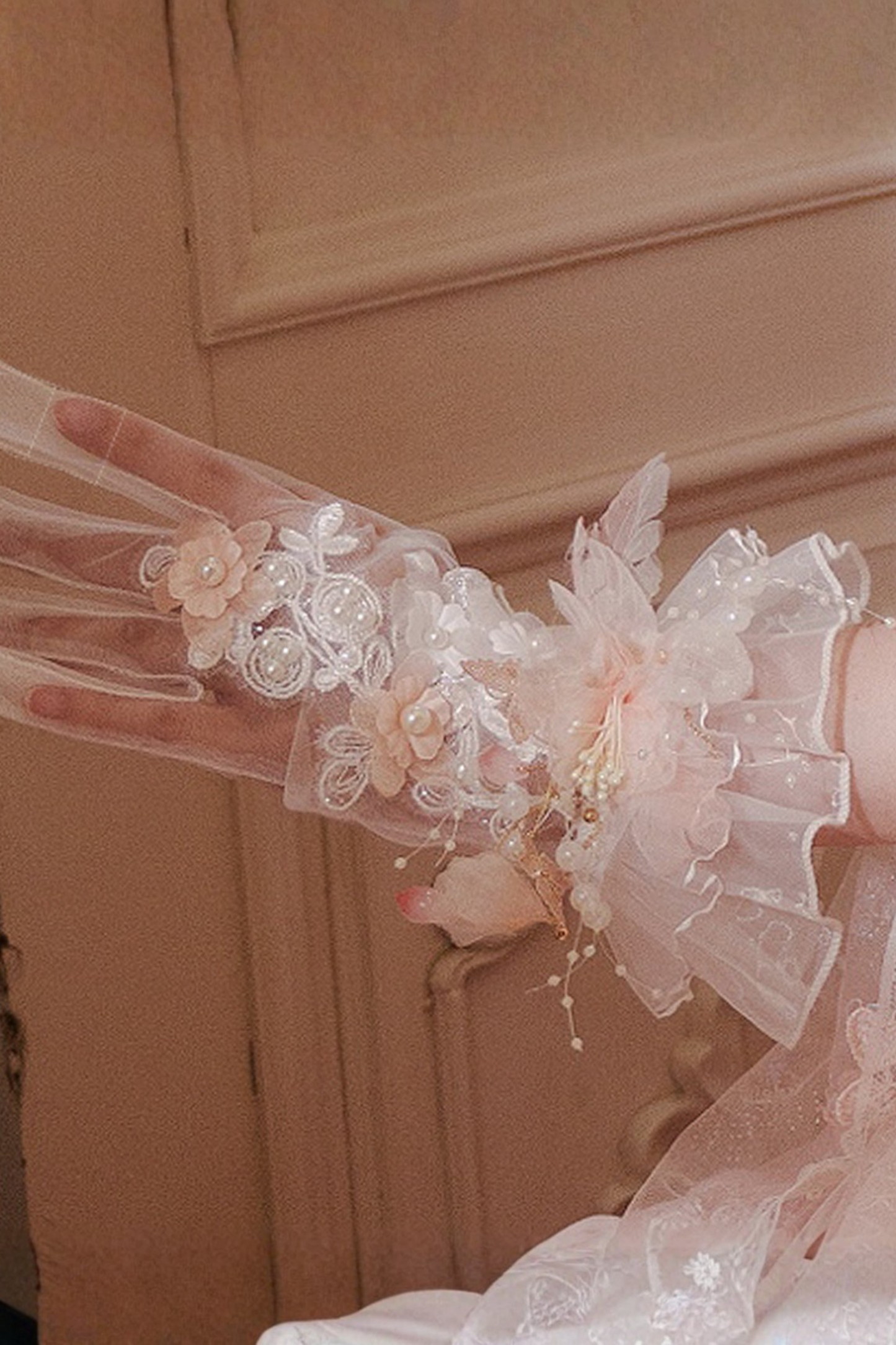 スイートフラワーゴージャスティーパーティーロリータアクセサリーハット+ベール+ネックレス+グローブ+セプター