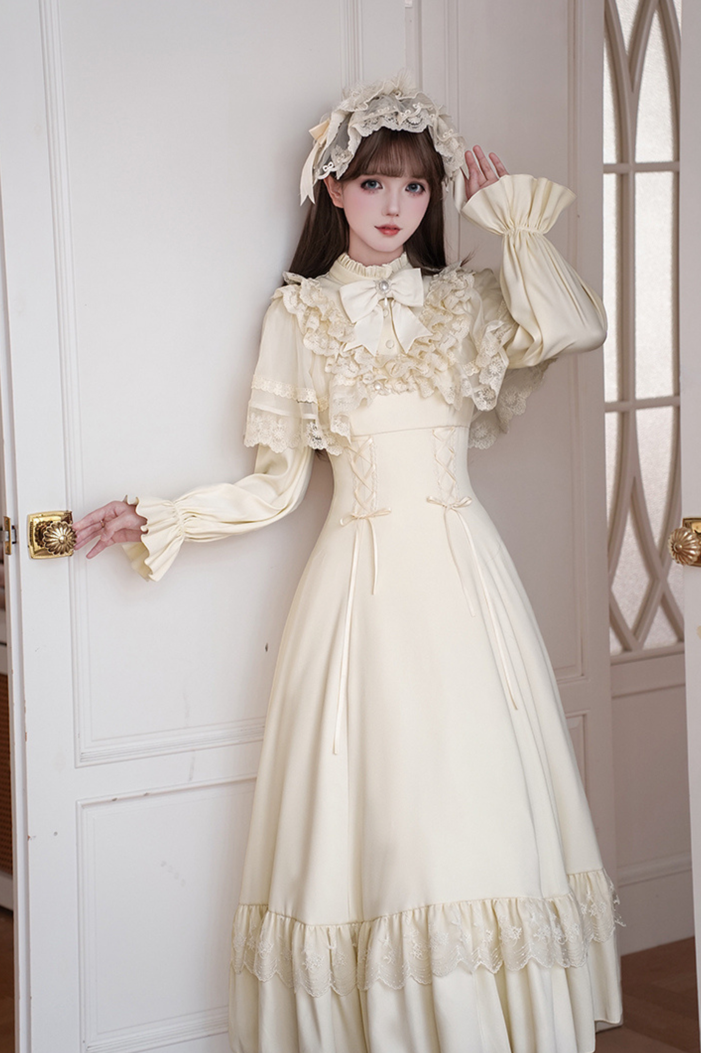 Elegant Dress + Shawl + Ribbon + Headdress