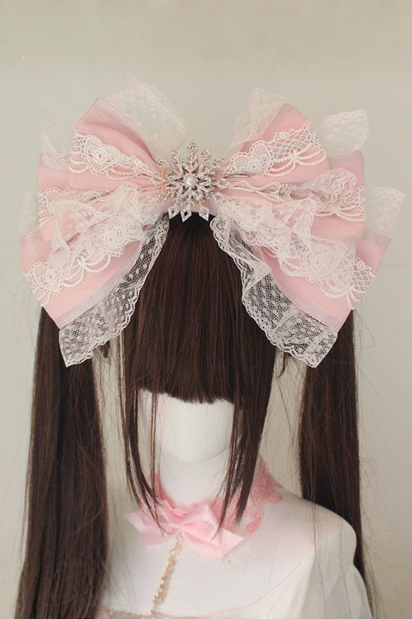 レースロリータボネットハット+カチューシャ+スリーブ+ピン+ハット+ベール