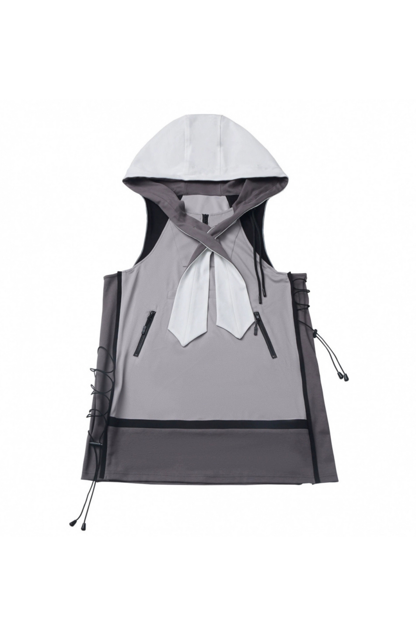 モードカジュアルレイヤードベスト+Tシャツ+ワイドパンツ+ワンピース