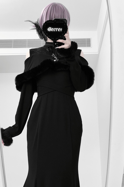 オフショルダークリアマーメイドワンピース