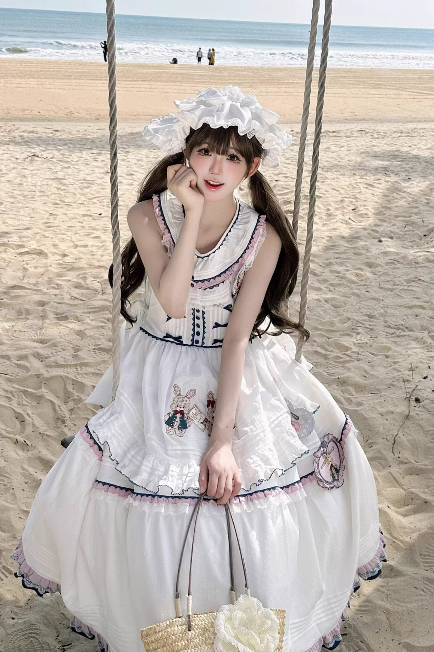Retro Bear Puff Sleeve Dress + Sleeveless Dress