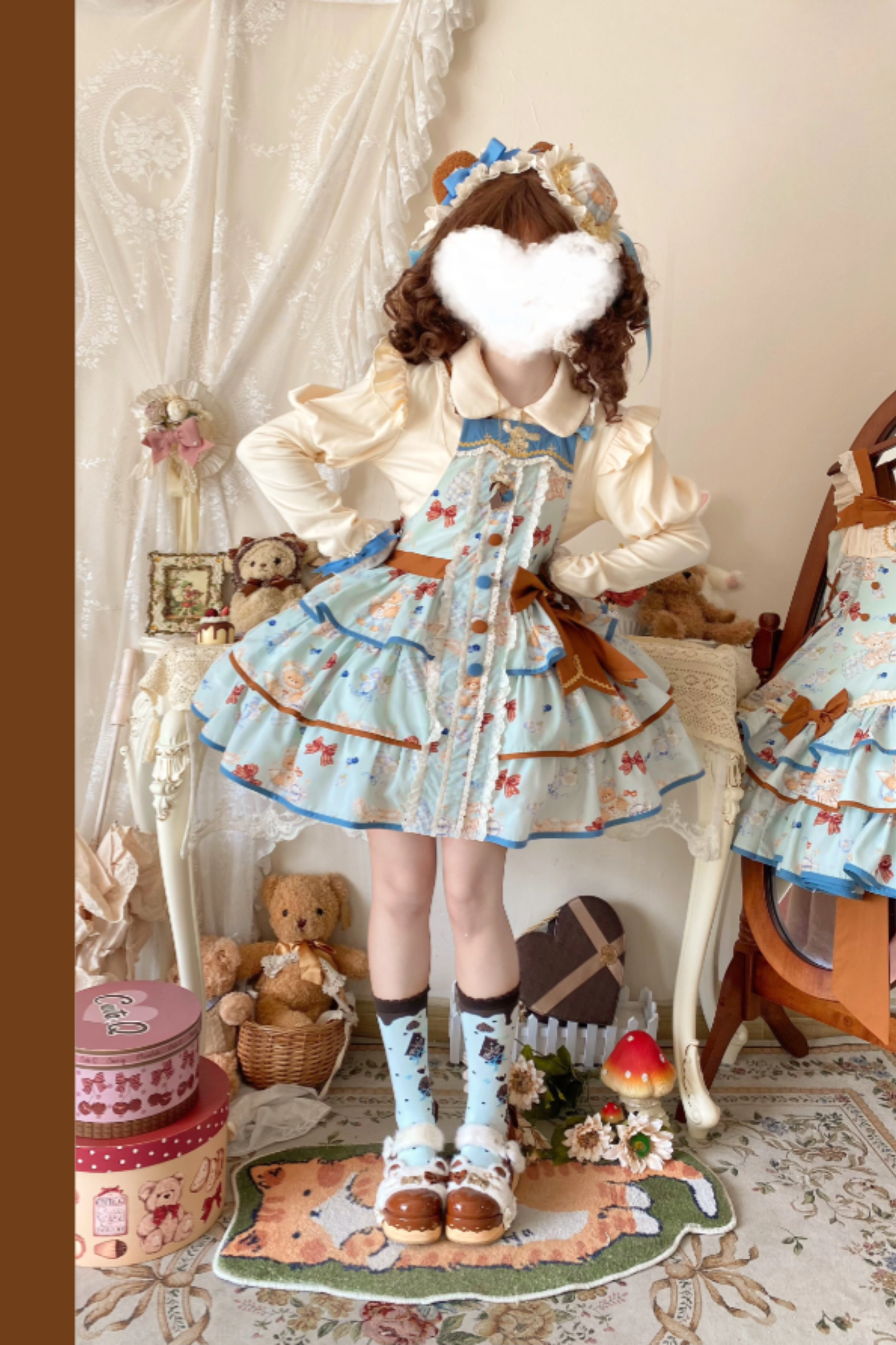 シーサイドベアティーパーティーロリータドレス+ケープ