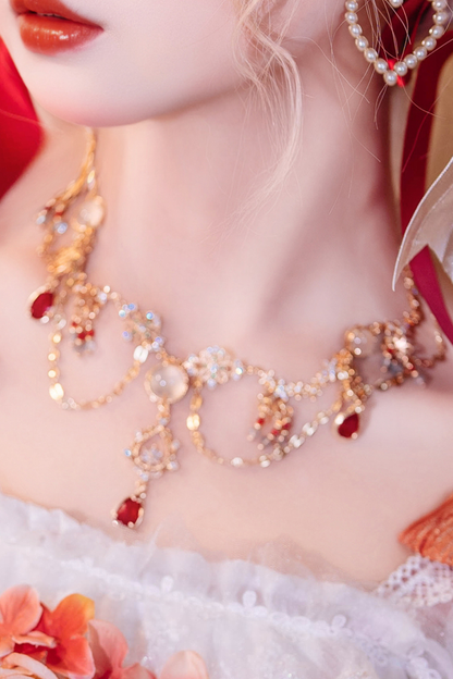 スイートロリータフラワーハット+ネックレス