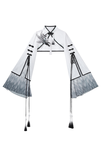 チャイナビッグスリーブケープ+シャツ+ロングスカート+ウエストベルト+チャイナトップス+スカート+キャミソールドレス+レッグウォーマー