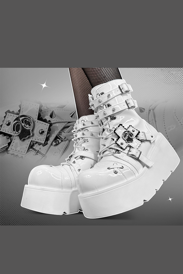 Punk Cat Small Skull Boots