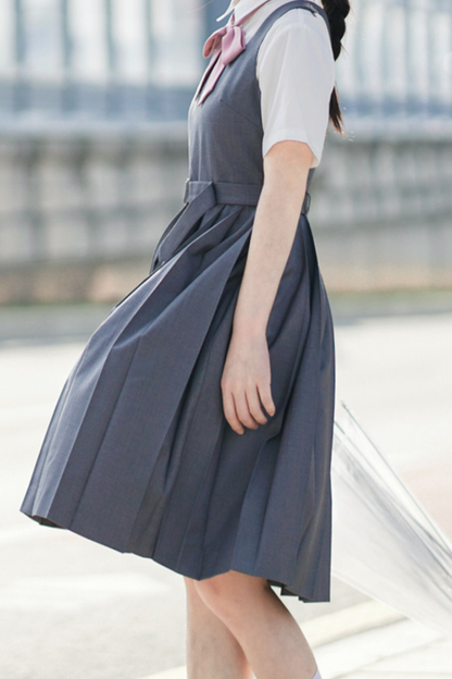 Retro College Plissee-Westenkleid