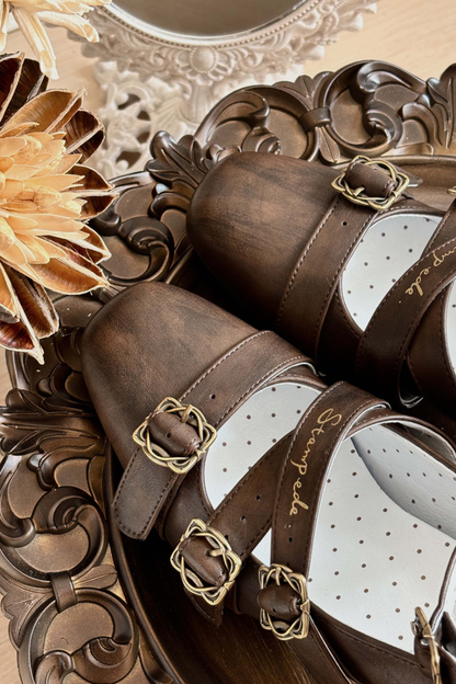 レトロロリータスクエアヒールシューズ