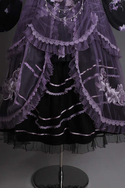 ダークチャイナクロスカラードレス+オーバードレス+スカート