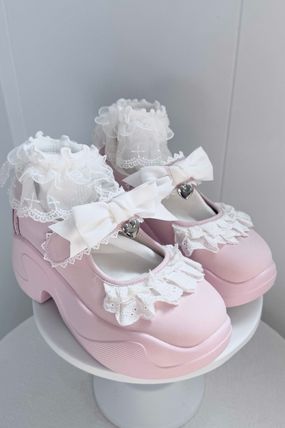 Girly Lace Ribbon Sneakers