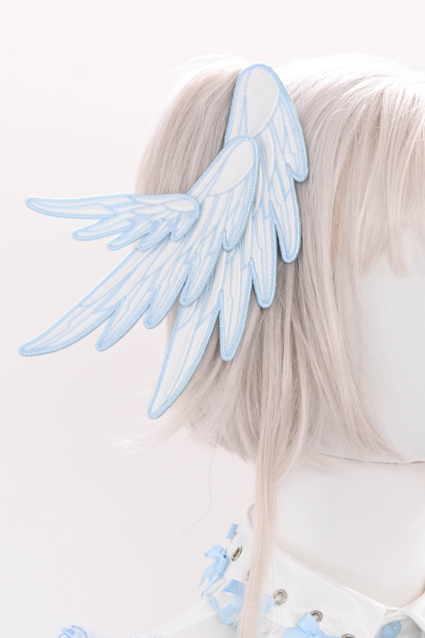 Aqua Angel Line Top + Skirt + Shirt Collar + Sleeve + Hat + Clips