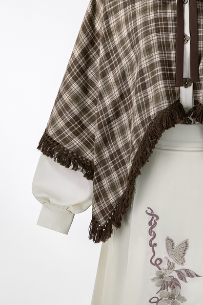 レトロチェックトップス＋スカート