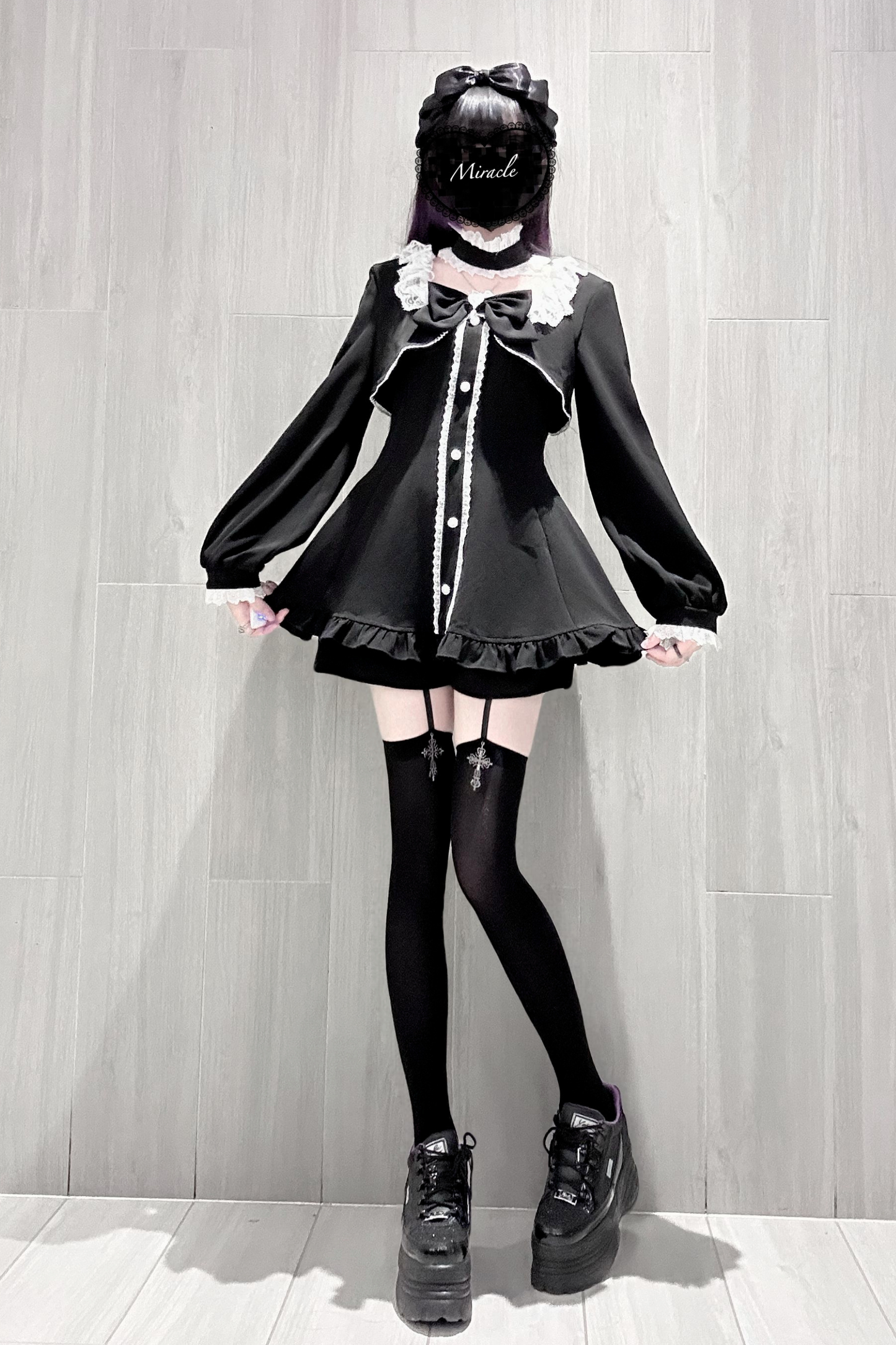 地雷フレアフェイクツーピースワンピース