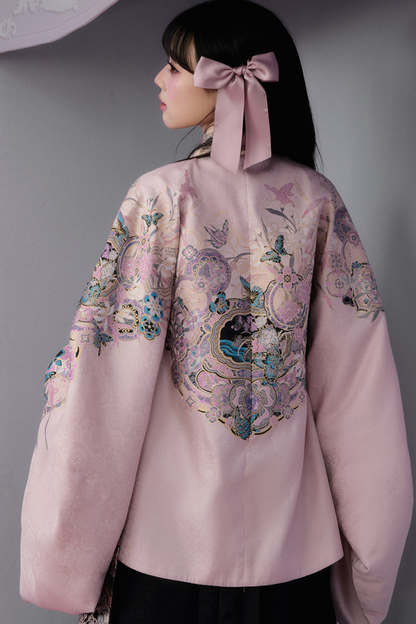 Süße China-Jacke + Plisseerock + Accessoires