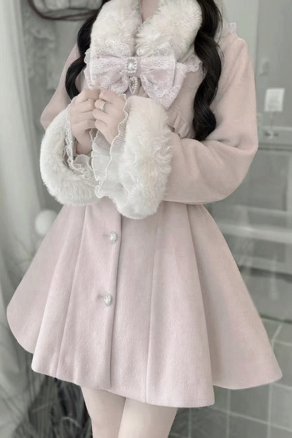 リボンウエストマークフレアコート