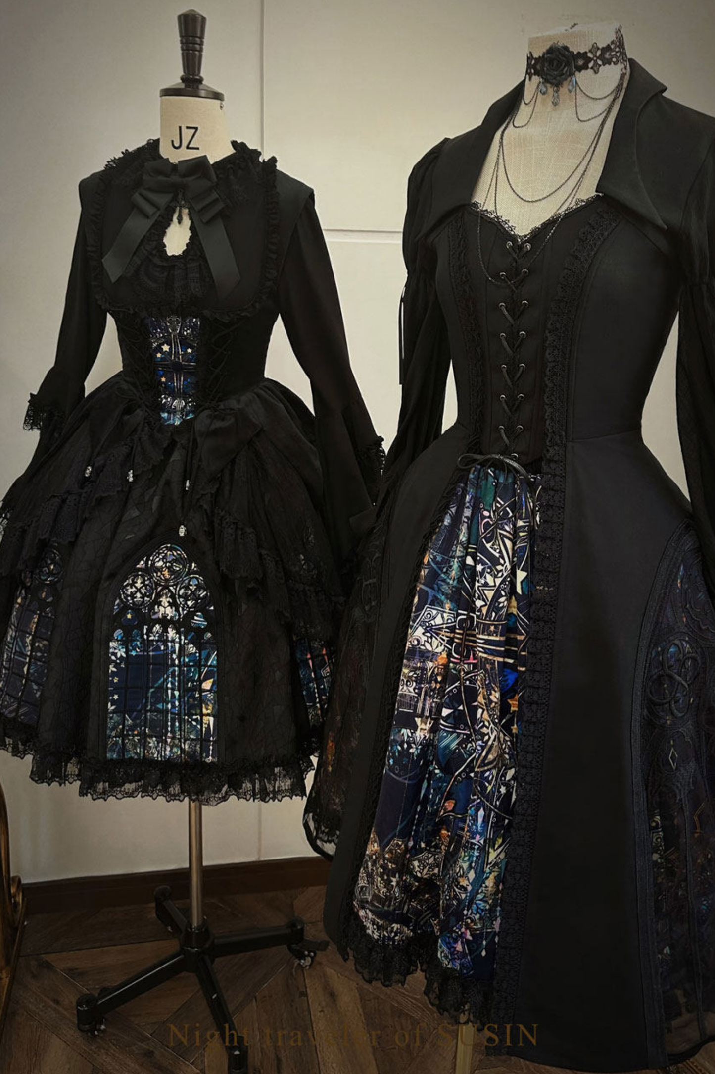 Gothic Lolita Jumper Skirt + Dark Top + Girdle