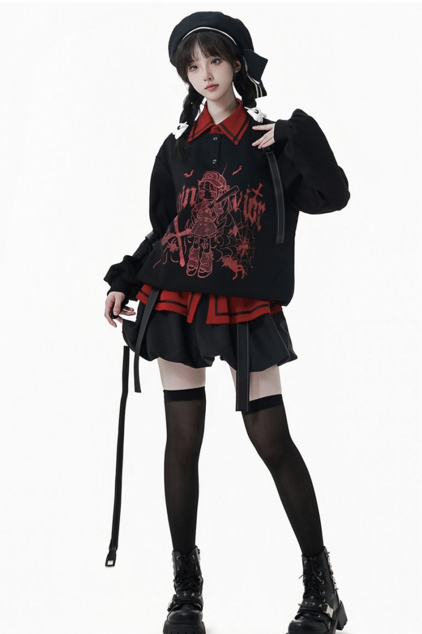 ダークグラフィティスウェット+スカート