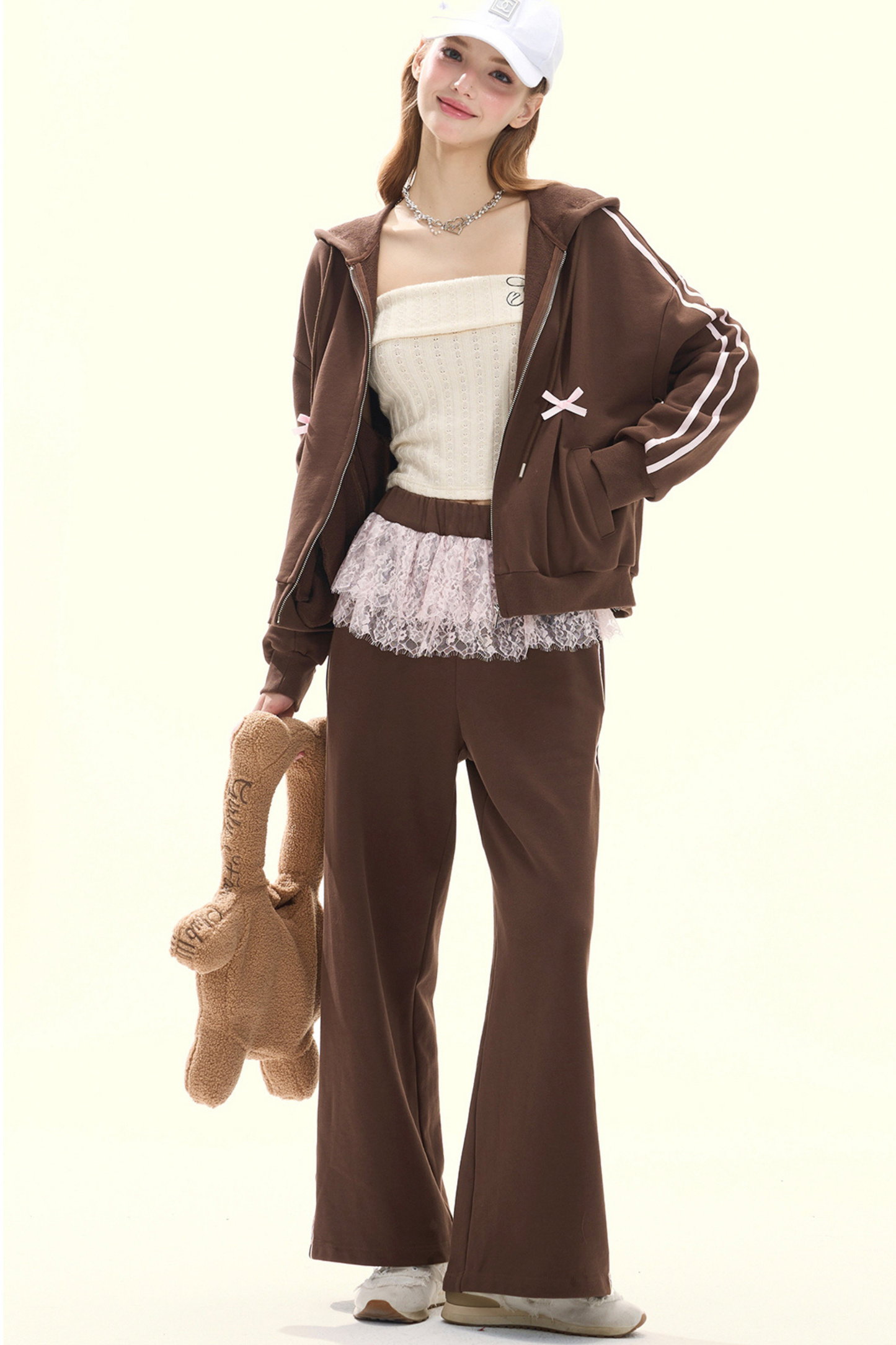 ロゴインナースリムニットトップス