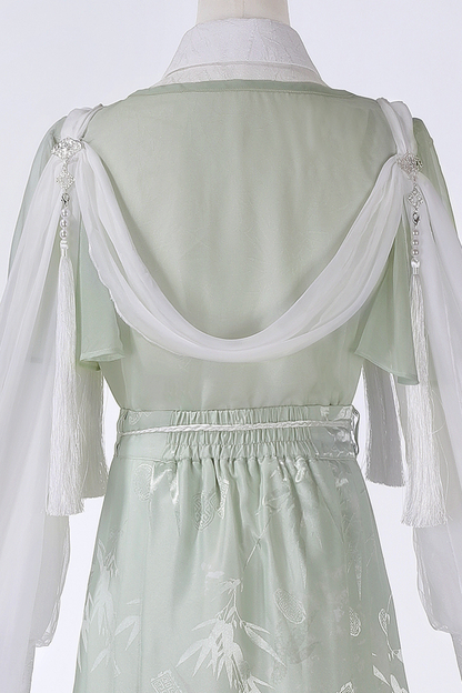 Forest Roman China Top + Outerwear + Skirt