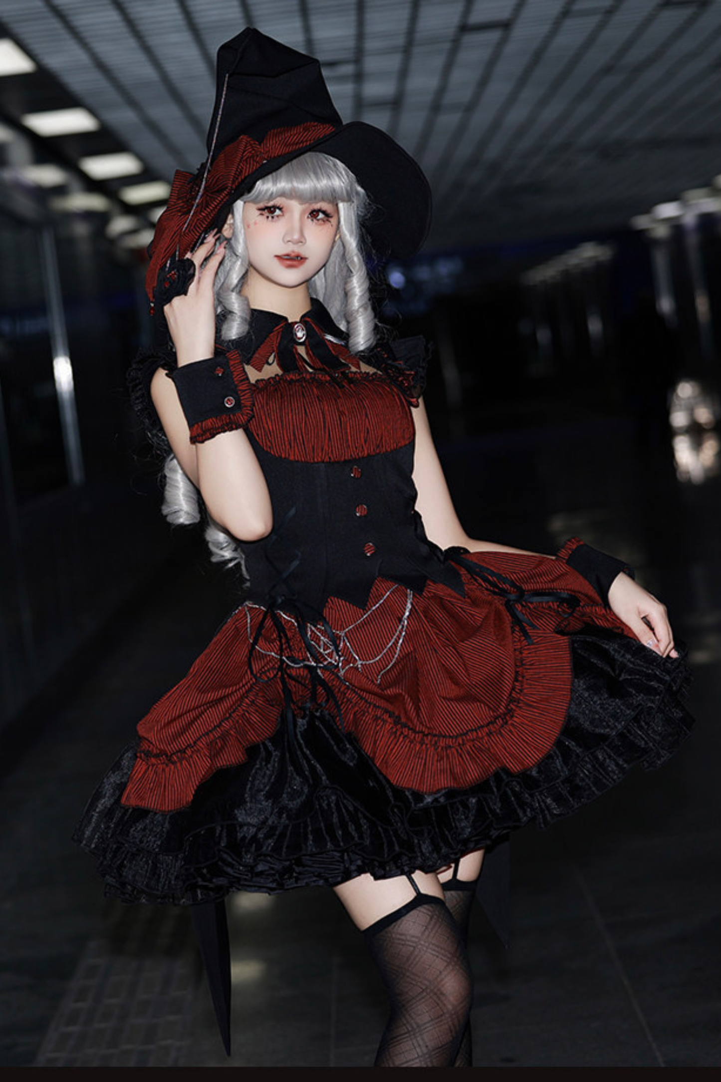 【4月8日予約締切】ゴシックリボンロリータハット+サイドグリップ