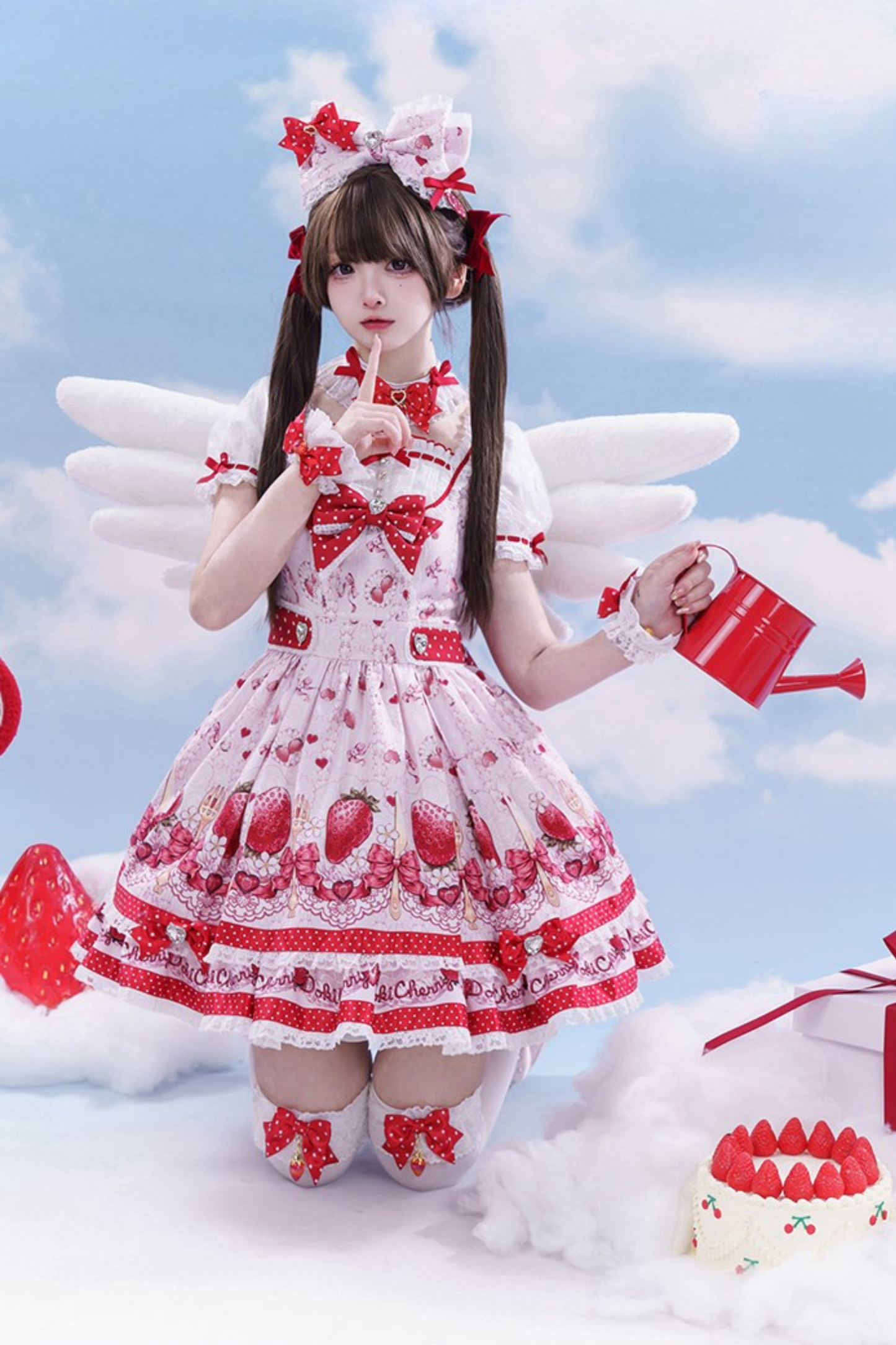 [Vorbestellung bis 3. April] Strawberry-Story-Lolita-Kleid + Accessoires