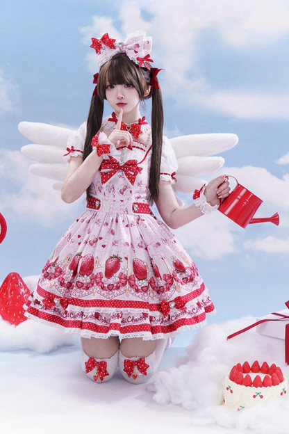 [Vorbestellung bis 3. April] Strawberry-Story-Lolita-Kleid + Accessoires