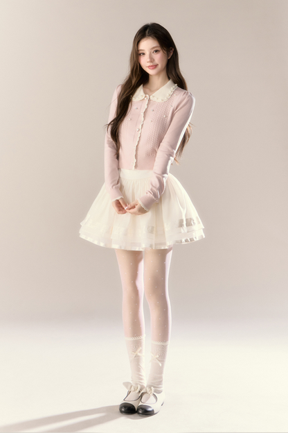 スイートアイランドドールカーディガン+タイトスカート