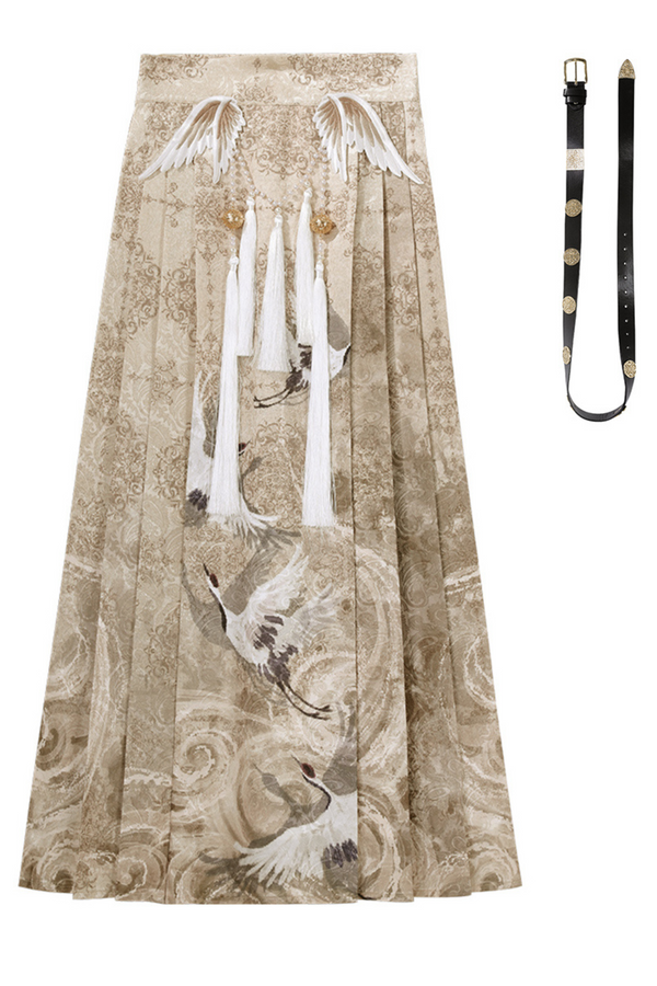 Retro China Blouse + Long Skirt