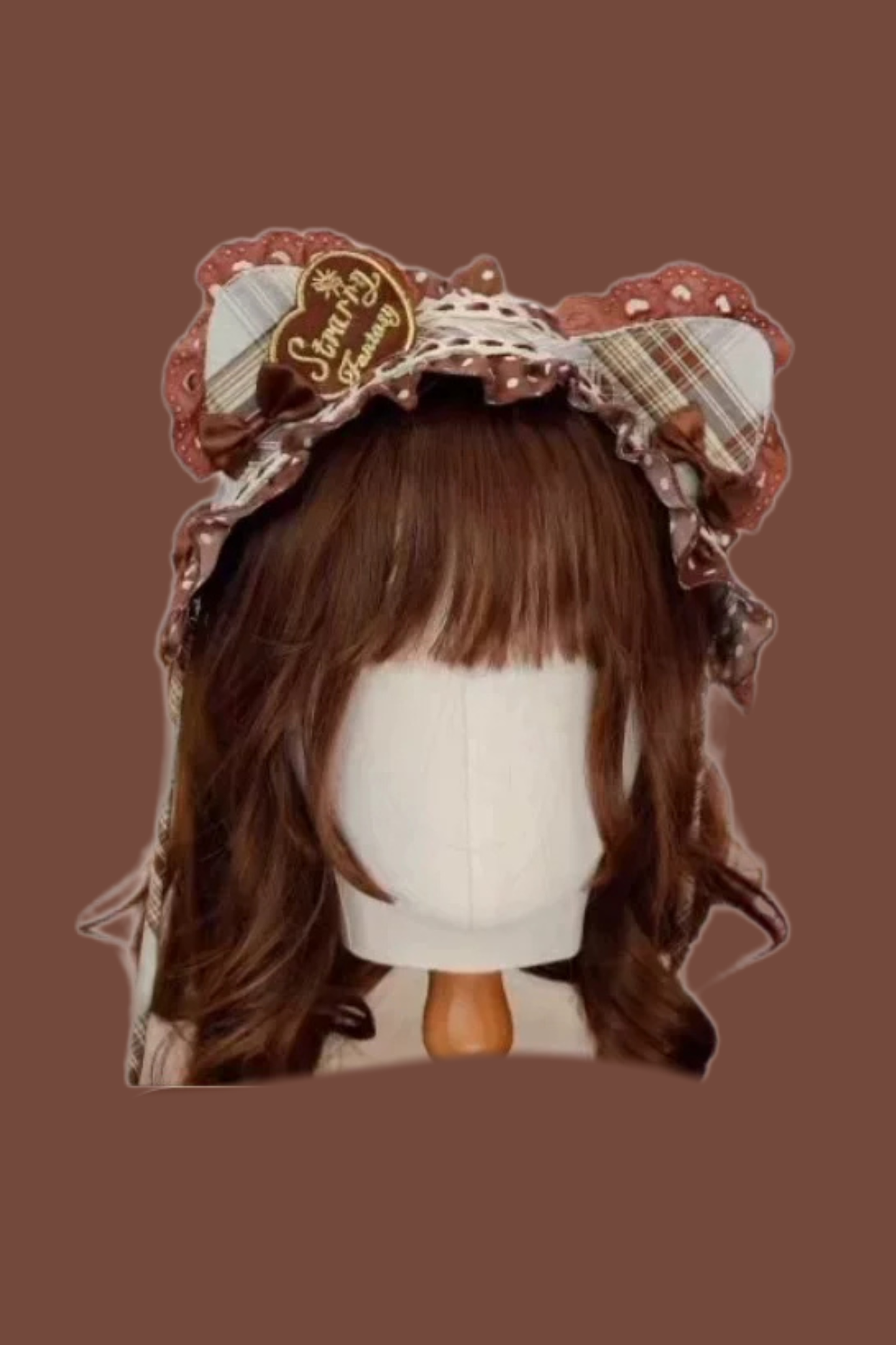 Check Sweet Girly Lolita Tiered Dress + Headband + Hairband