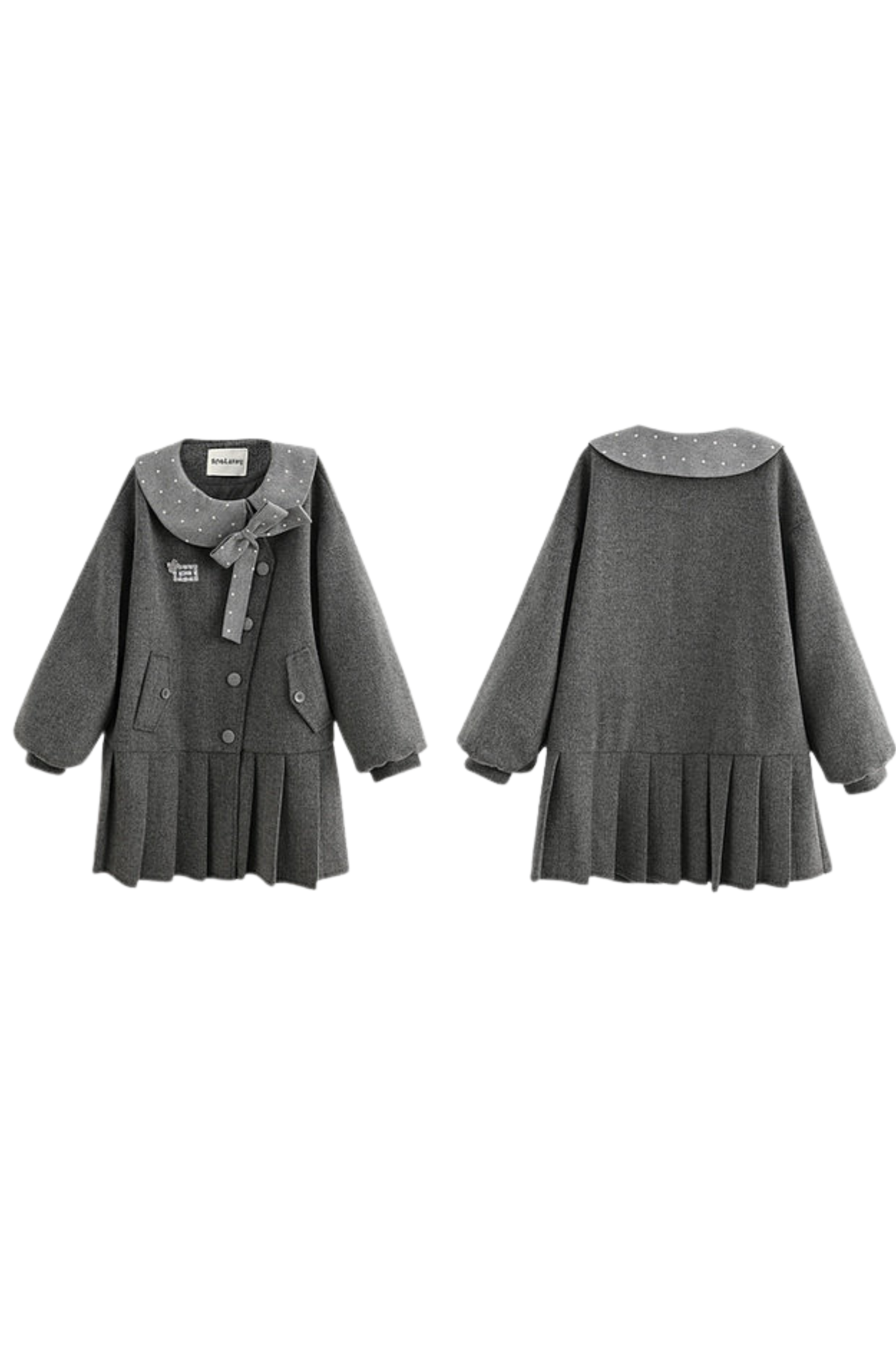 カレッジプリーツヘムルーズコート