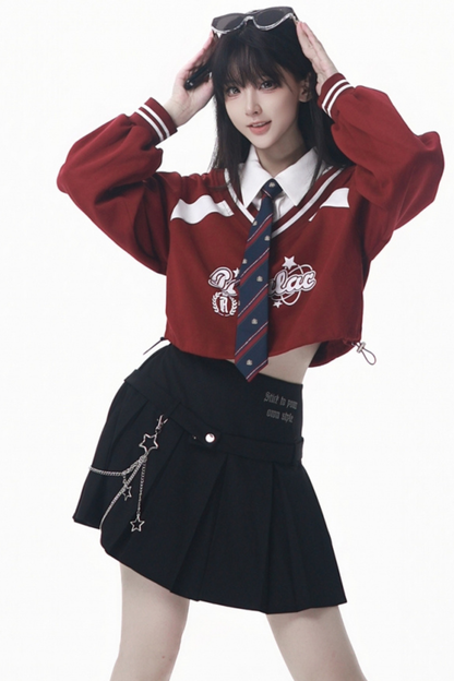 American College Sweatshirt + Tie + Pants + Skirt