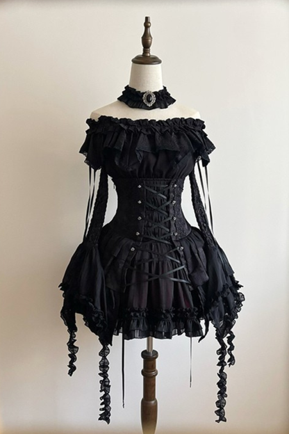 [Deadline for reservations: December 26th] witch's condition Gothic Lolita Off-Shoulder Top + Skirt + Full Set