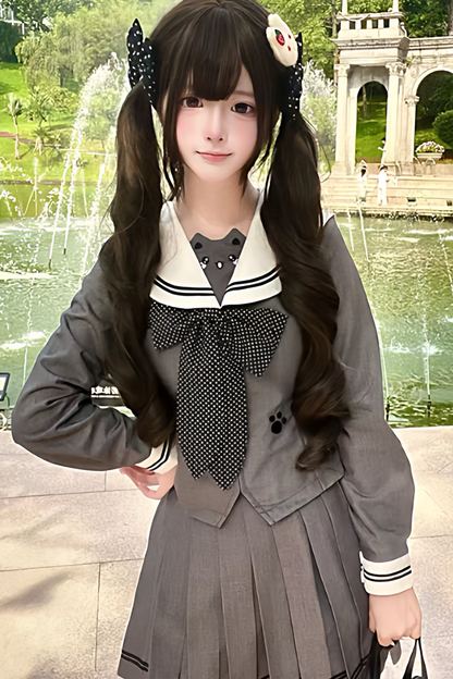 Haut de marin Island Cat + Jupe + Ruban