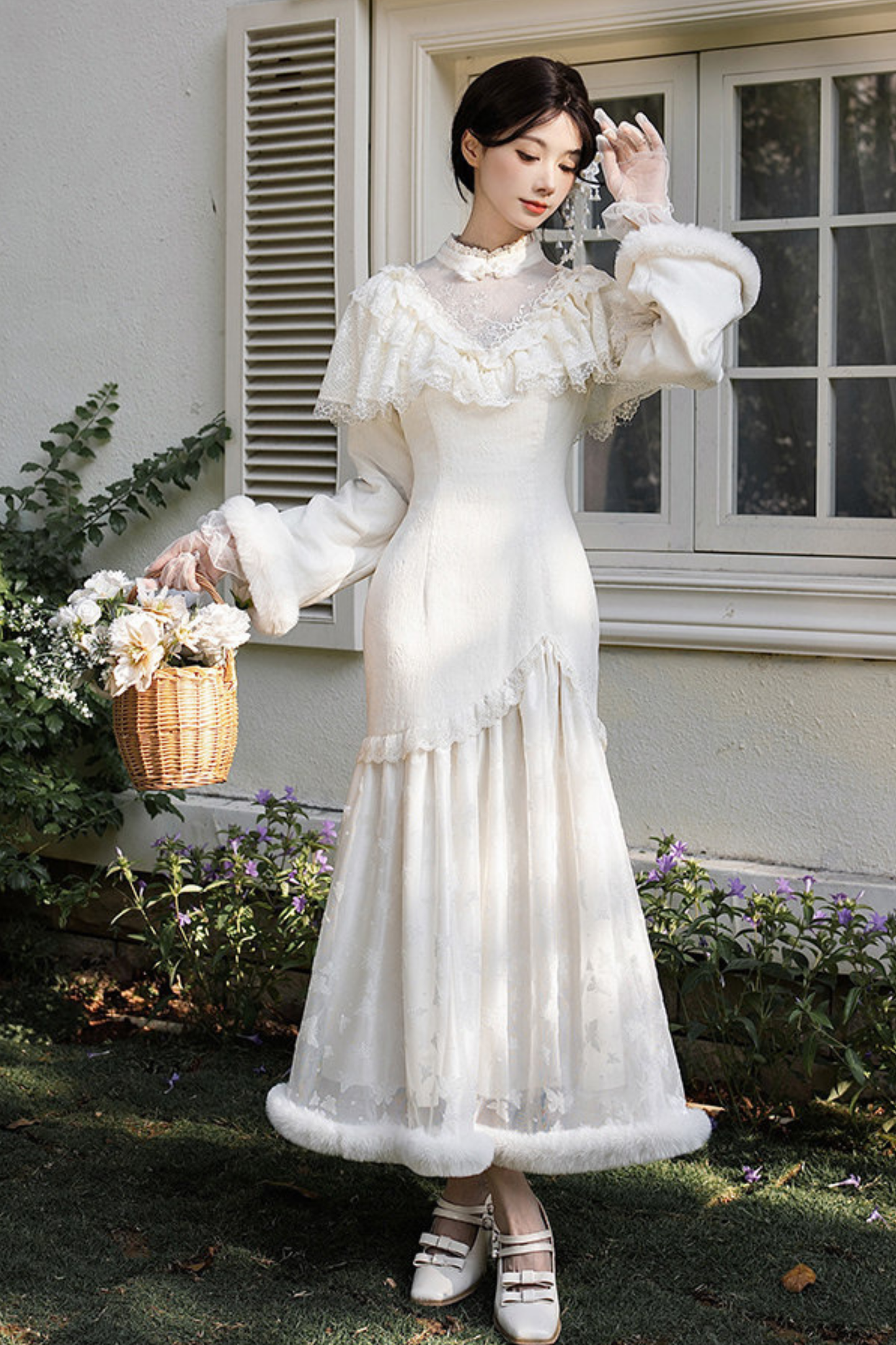 Rouge Snow Fishtail Dress + Flared Dress + Hat + Clip