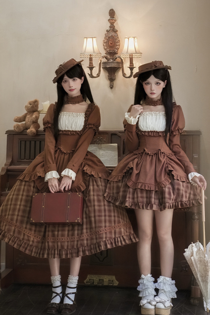 スイートチェックドールドレス＋2WAYリボン＋リボン＋ハット