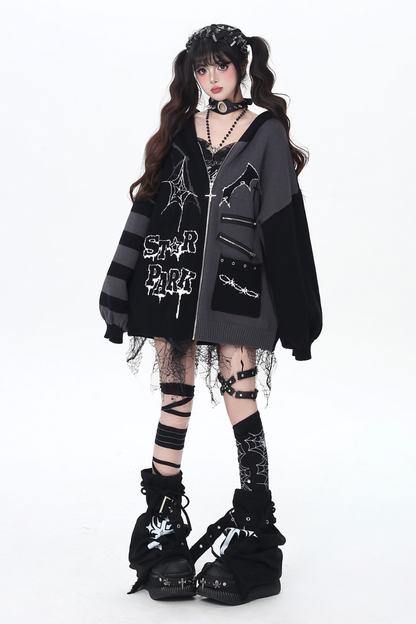Gothic Asymmetrical Design Knit Cardigan