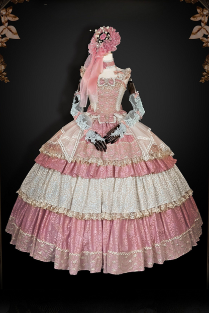 Anniversary Flower Fantasy Gorgeous Lolita Dress Full Set