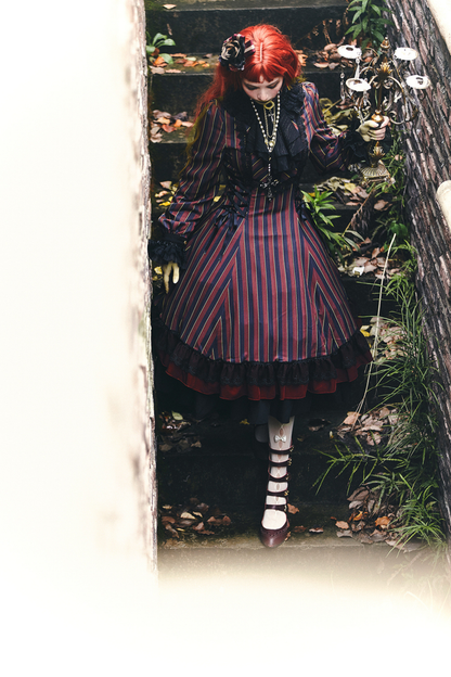 Retro Striped Elegant Gothic Lolita Dress