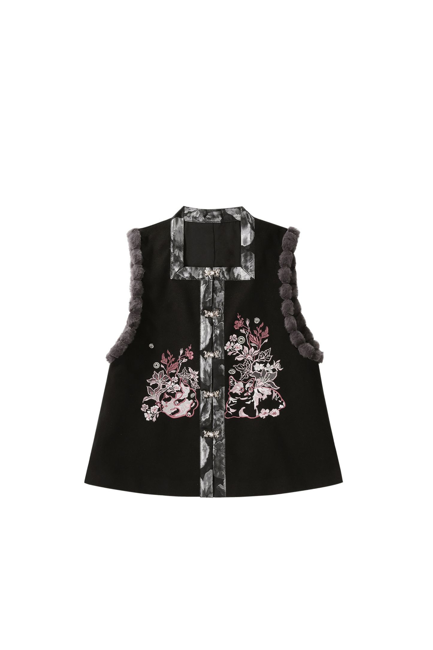 Dark Powder China Vest + Collar + Skirt