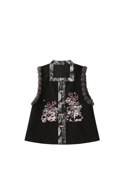 Dark Powder China Vest + Collar + Skirt