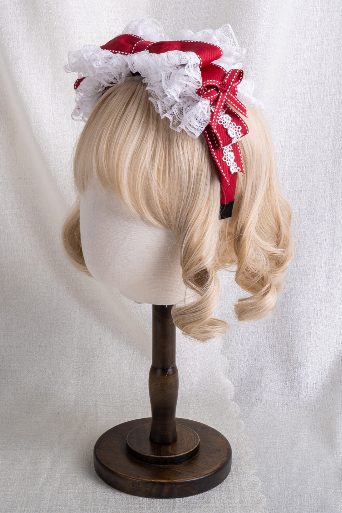 レースステッチロリータヘアバンド+ハットクリップ