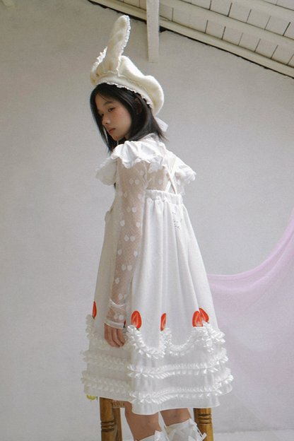 Cherry Jacquard Turtleneck Top