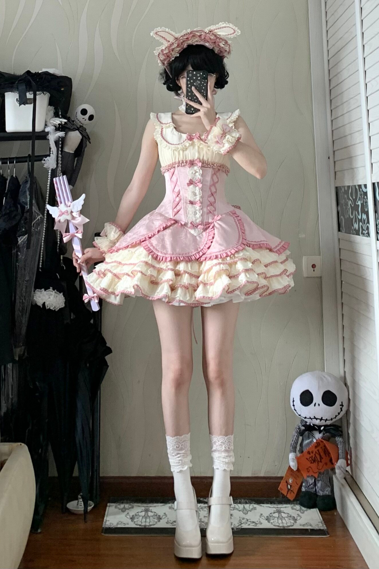 Magical Girl Lolita Dress + Bonnet + Pendant + Sleeves