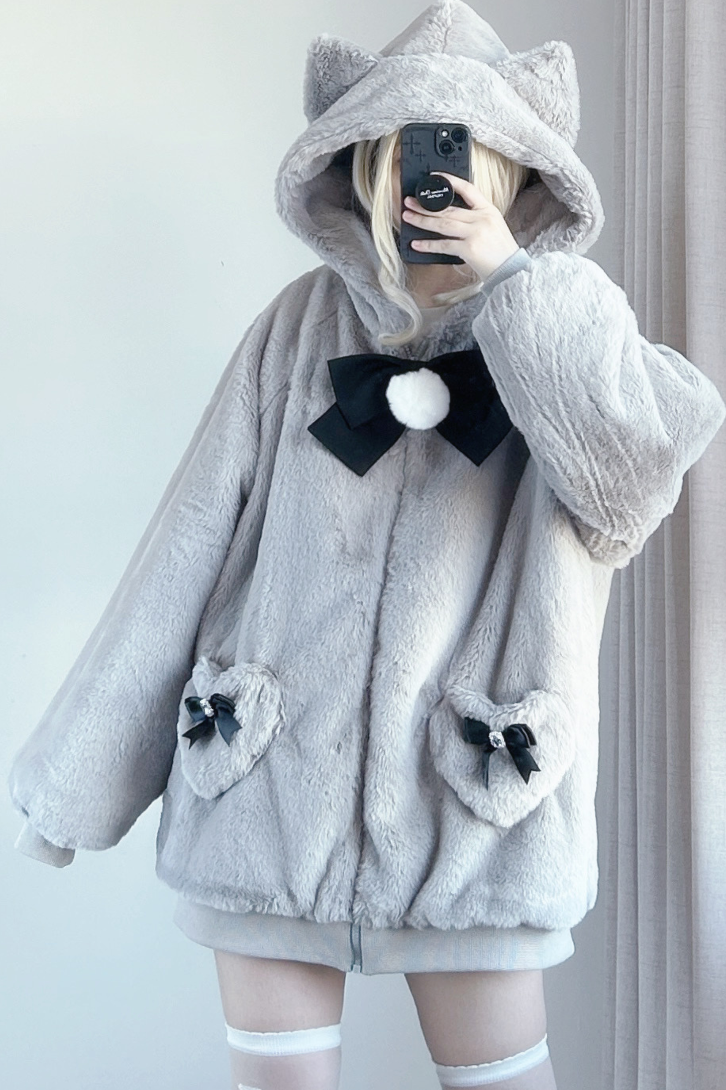 猫耳ぬいぐるみフードジャケット