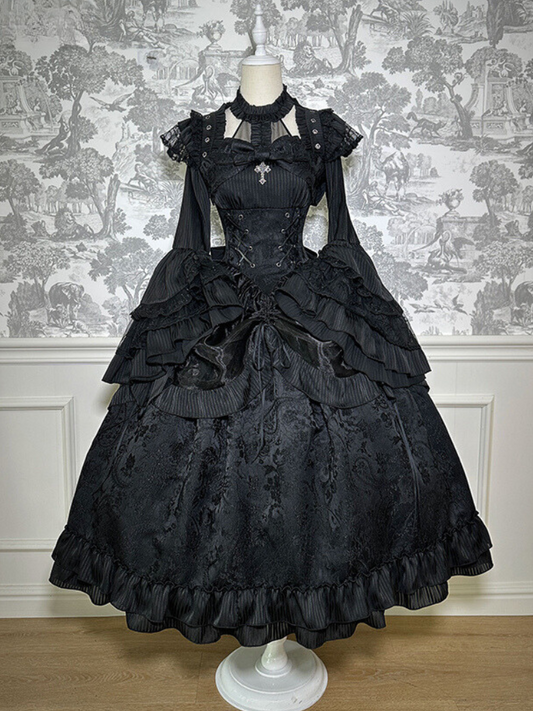 Alice girl's original and innovative Lolita Doll Mystery dress is a solid halterneck dress.